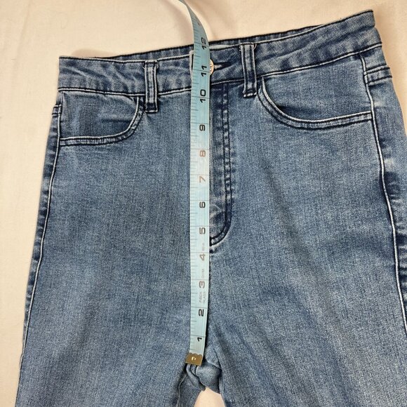 Show Me Your Mumu Berkeley Bell Jeans Med Wash Rainstorm Ultra Flares 26 - Picture 10 of 15